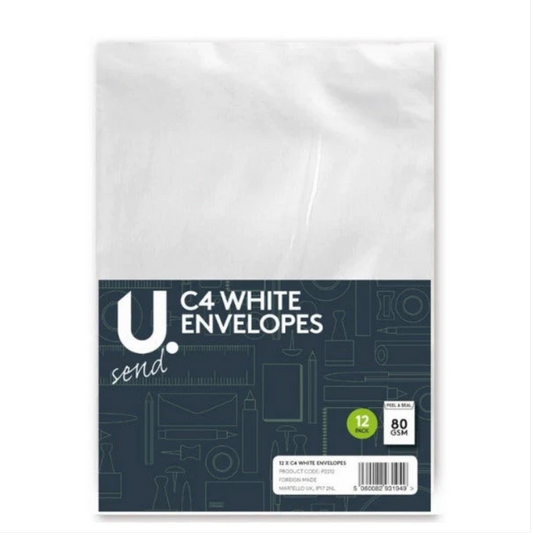 C4 12 Pack White Envelopes Office Supplies Home Peel And Seal Envelopes