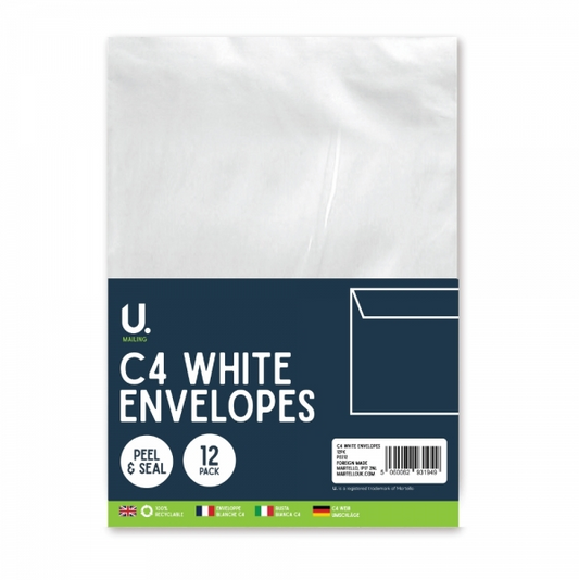 C4 White Envelopes, 12pk in CDU