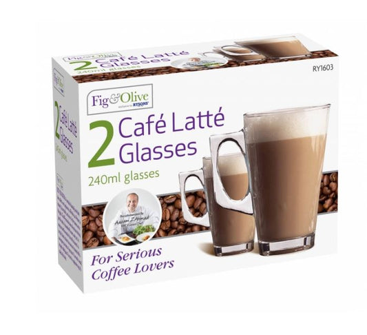 CAFÉ LATTE GLASSES 240ML 2 PACK