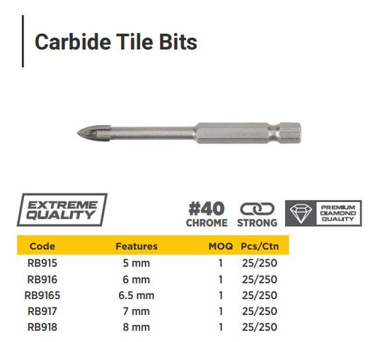 CARBIDE TILE BIT 6MM