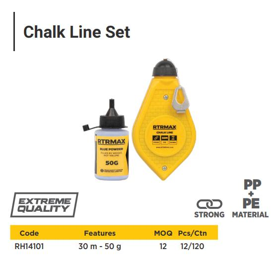 CHALK LINE SET W/50G POWDER