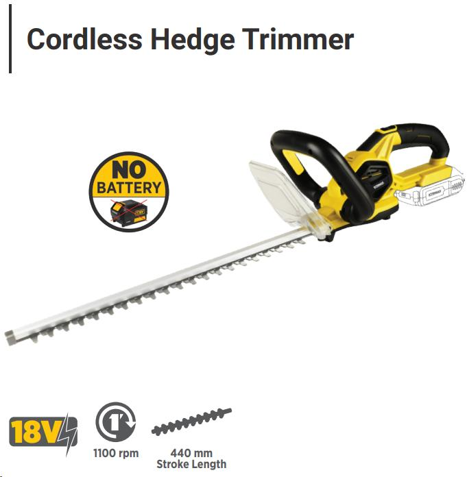 CORDLESS HEDGE TRIMMER 18V * WITHOUT BATTERY