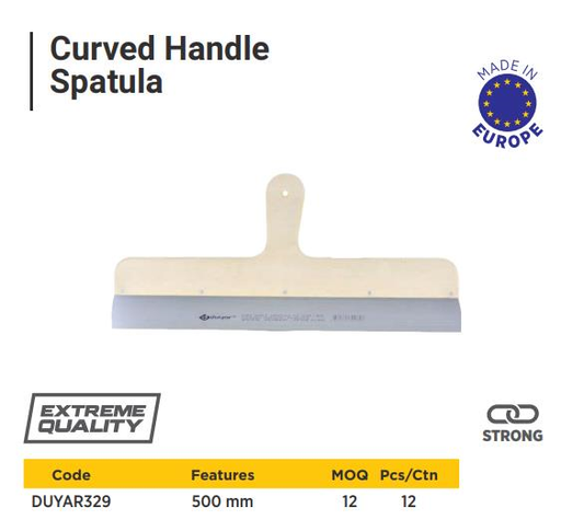 CURVED HANDLE SPATULA WOODEN HANDLE - 50 CM