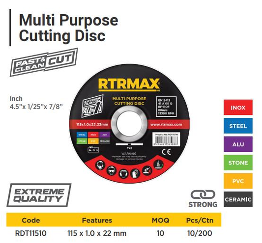 CUTTING DISC FOR METAL 115*1,0*22MM