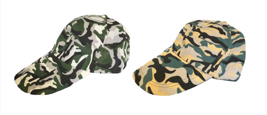 Camouflage Army Print Baseball Cap One Size Assorted Colours