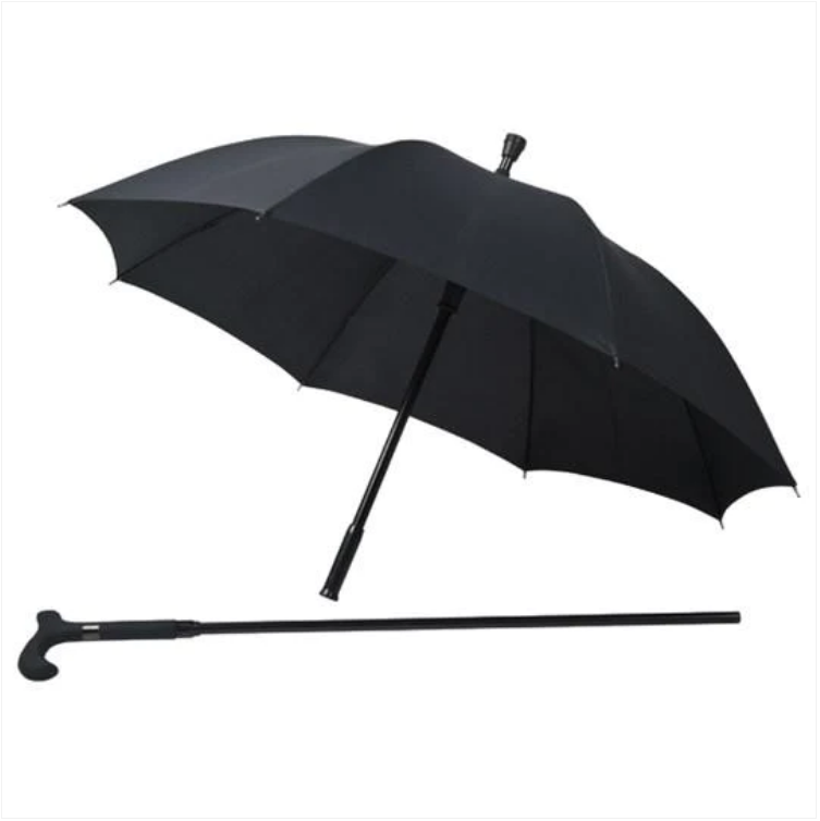 Camping & Outdoors / Walking Stick Umbrella Black /Cane 84-92 CM /Umbrella 104 cm