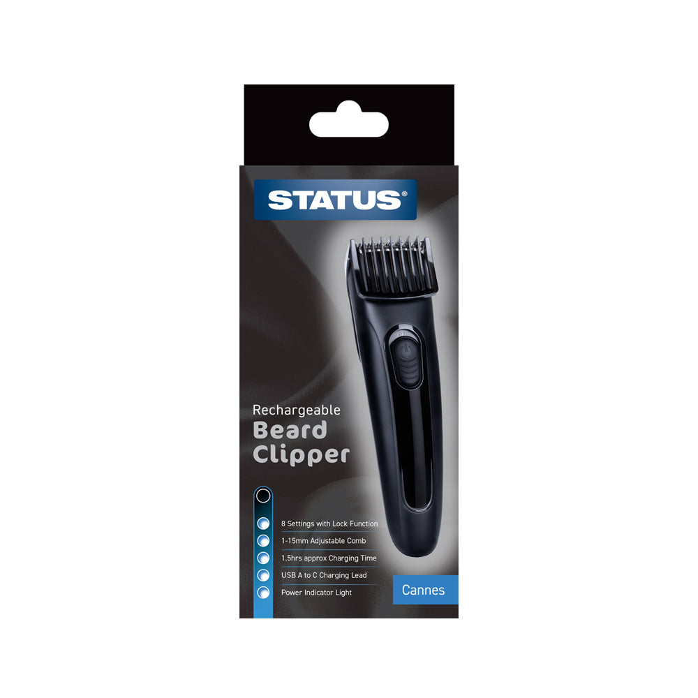Cannes - Black - Rechargeable Hair Clipper - 1 pk - in Glossy Retail Box