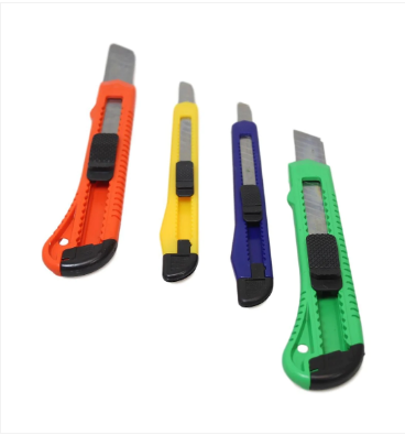 Carpet Material Fabric 4 Pc Knife Cutter Non Slip Auto Lock Cutter