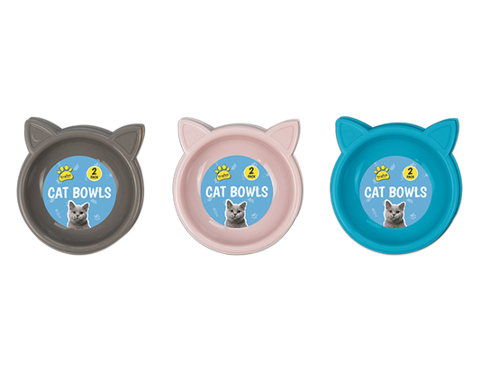 Cat Bowls 2pk - Trend 17cm