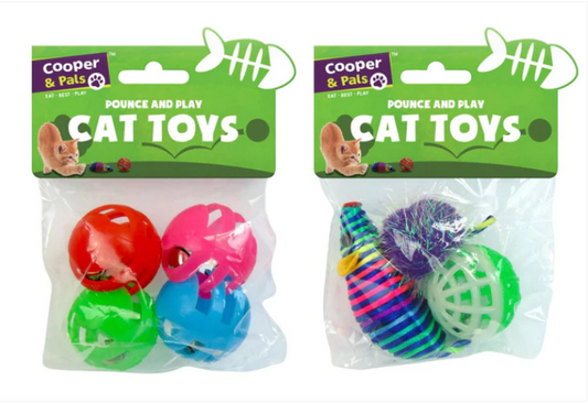 Cat Toy Packs 3 / 4 Pieces Assorted Designs