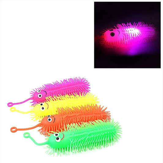 Caterpillar Squeeze Light Up Toy Stress Relief Childrens Squeeze Toy Assorted Colour