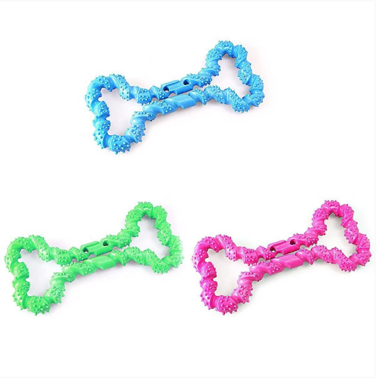 Chewable Bone Shaped Pet Fetch & Bite Toy 10cm x 7cm