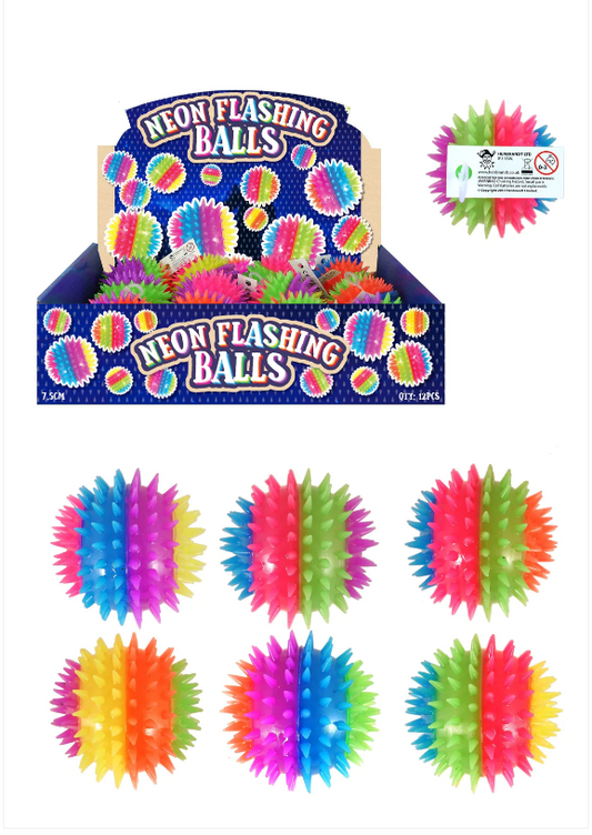 Children's Light Weight Fun Catch Spikey Balls 7.5cm Assorted Colours