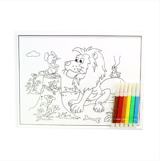 Childrens 3D Poster Art Colouring LEO Includes Pens Arts & Crafts