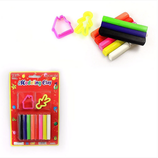 Childrens Assorted Colour Modelling Clay With Stencil