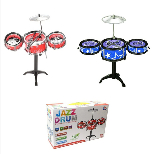 Childrens Drum Kit Jazz Drum Set Big Band Musical Fun for Children Kids Toy Red/Blue