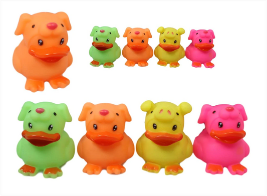 Childrens Fun Squeaky Duck Bubble Bath Toy 4 Assorted Colours 7cm