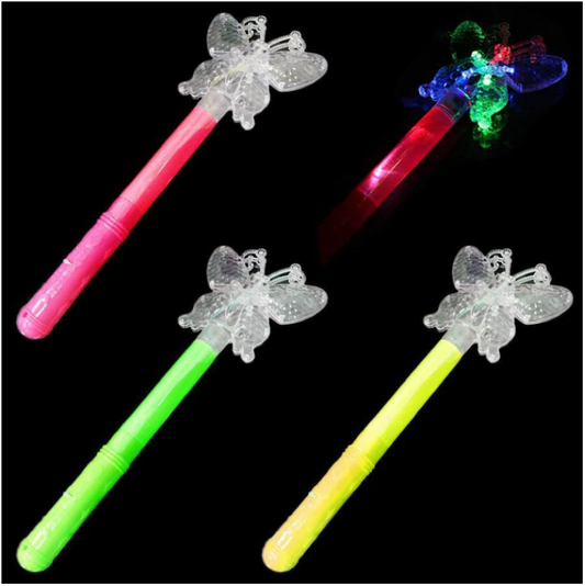 Childrens Girls Light Up Butterfly Wand Magic Wand 32cm
