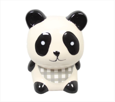 Childrens Panda Ceramic Piggy Money Bank Fun Panda With Coin Slot 10 x 8cm