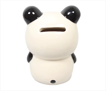 Childrens Panda Ceramic Piggy Money Bank Fun Panda With Coin Slot 10 x 8cm