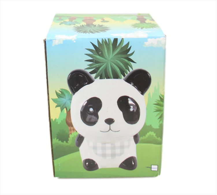 Childrens Panda Ceramic Piggy Money Bank Fun Panda With Coin Slot 10 x 8cm