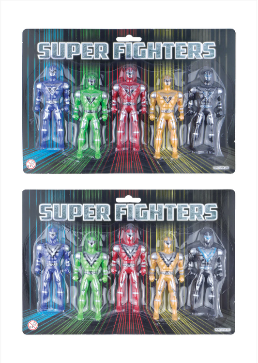 Childrens Super Fighters 5 Assorted Colours 10cm