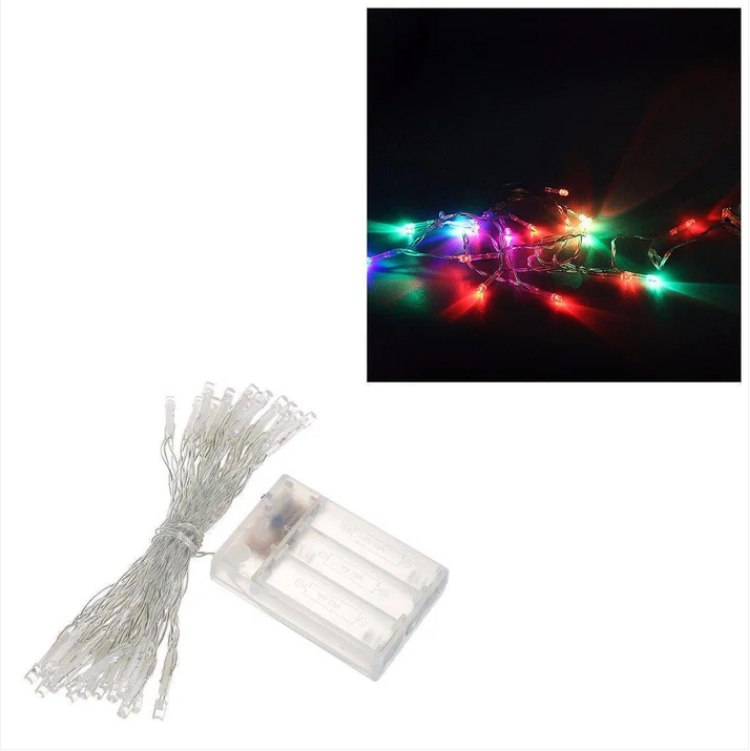 Christmas 20 x LED Multi-Coloured Christmas Fairy Lights, Battery Operated