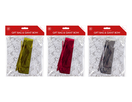 Christmas Cellophane Gift Bag with Giant Bow