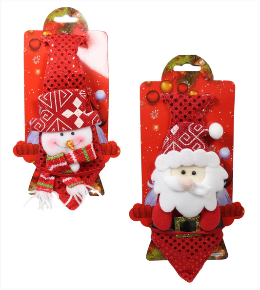 Christmas Festive Santa / Snowman Tie with Elastic 25 cm Assorted Designs