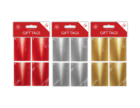 Christmas Foil Gift Tags - 16 Pack