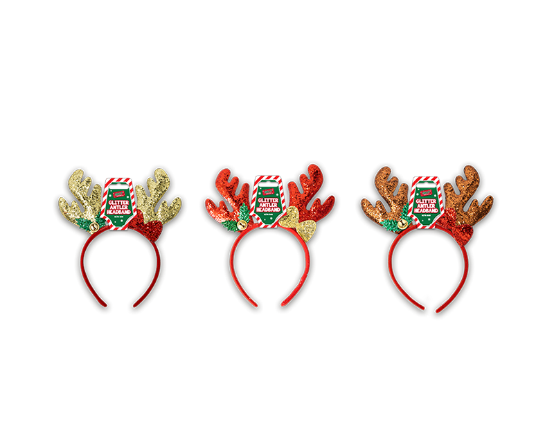 Christmas Glitter Antler with Bow Headband