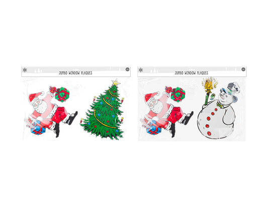 Christmas Large Window Plaques - 2 Pack