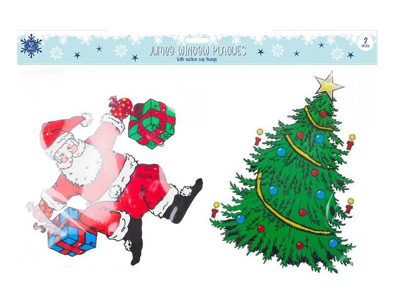 Christmas Large Window Plaques - 2 Pack