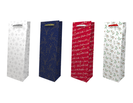 Christmas Luxury Foiled Bottle Bag
