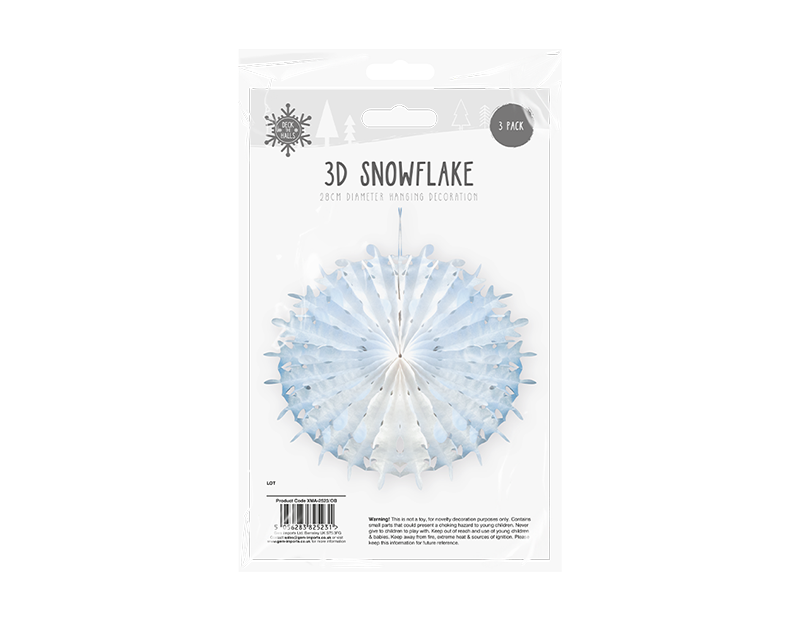 Christmas Paper Snowflakes - 3 Pack