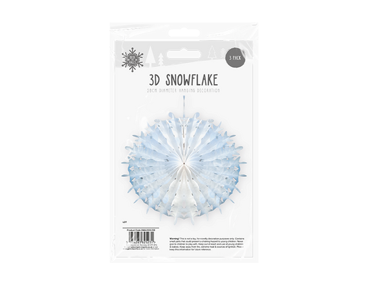 Christmas Paper Snowflakes - 3 Pack