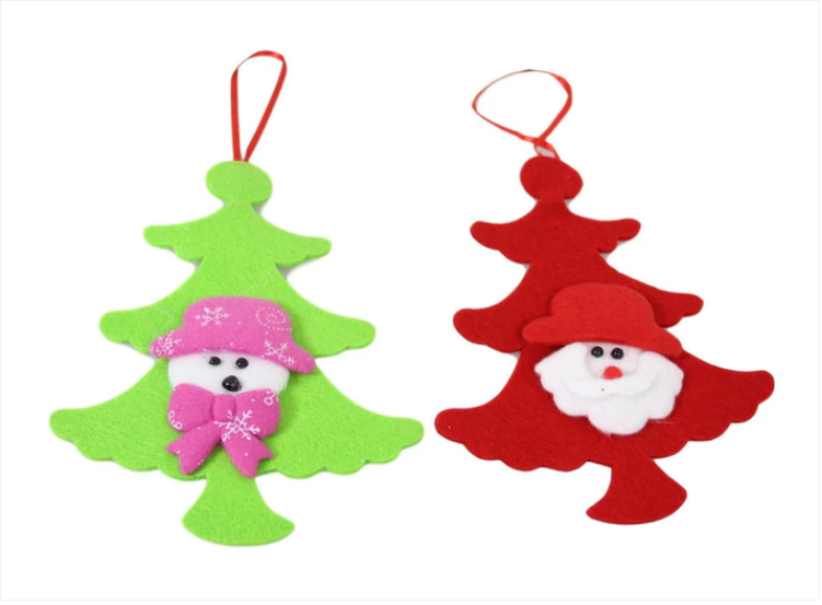 Christmas Tree Felt Decoration Assorted Colours and Designs