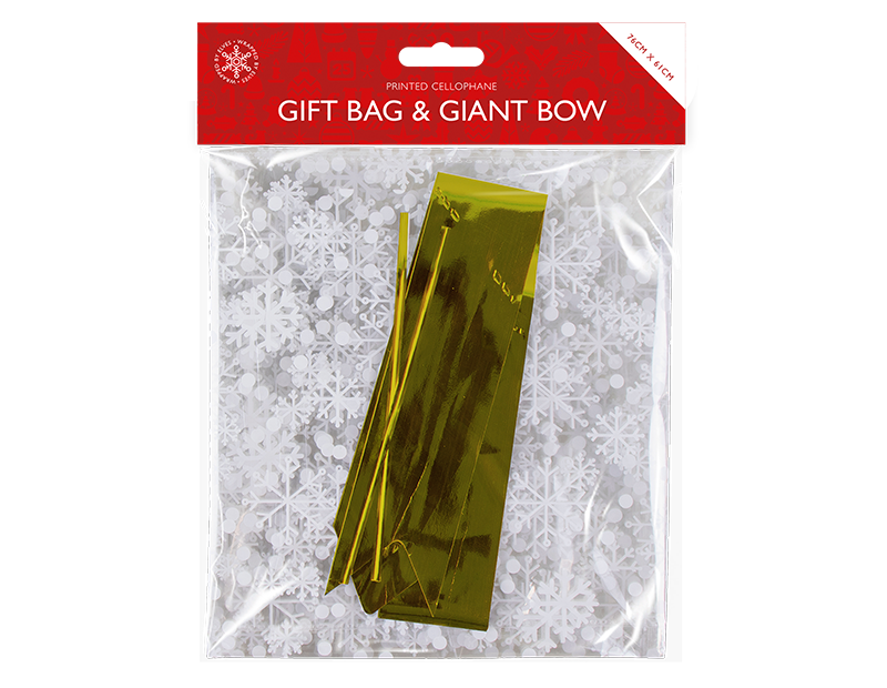 Christmas Cellophane Gift Bag with Giant Bow