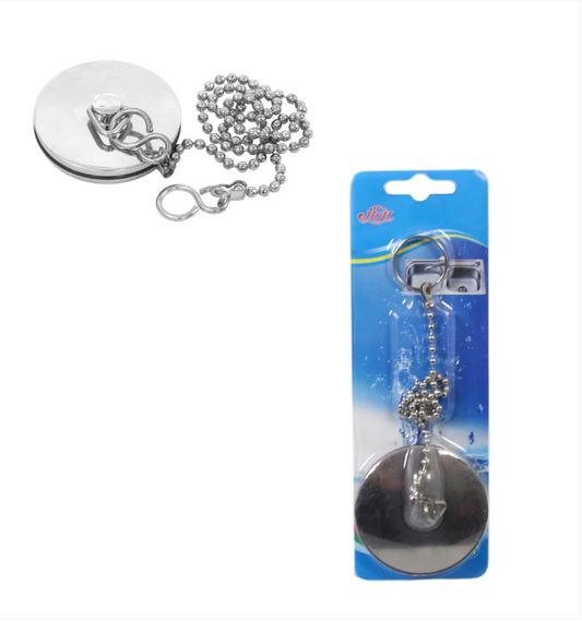 Chrome Metal Bathroom Bath Plug And Chain Heavy Duty 5cm /50mm