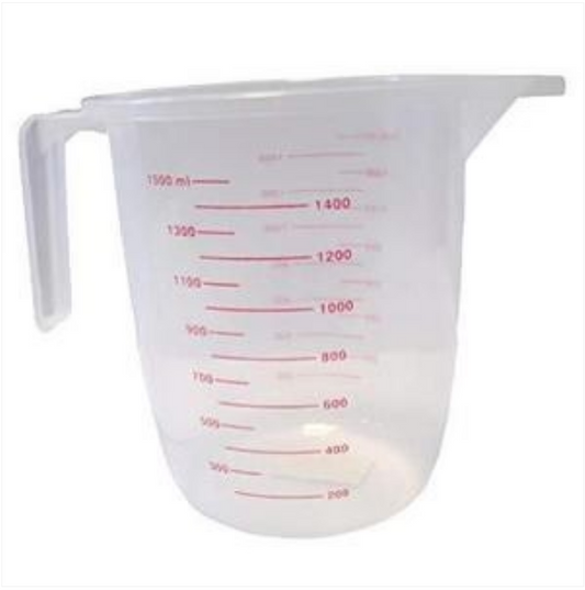 Classic Clear Plastic Kitchen Home Measuring Jug Max 1500 ml