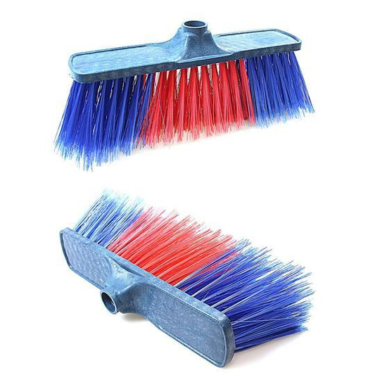 Cleaning Brush Broom 2 Colour Plastic Bristles Red And Blue