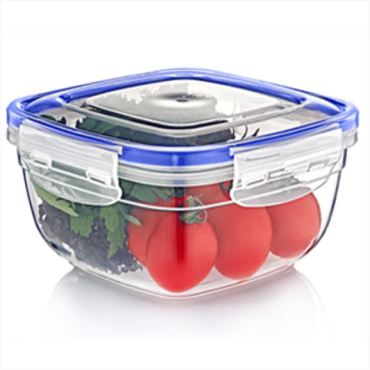 Clear Plastic Quality Air Tight Containers Tubs With Lids Microwave Safe 2400ML