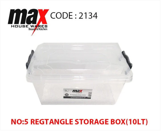 Clear Plastic Rectangle Storage Box 10 Litre