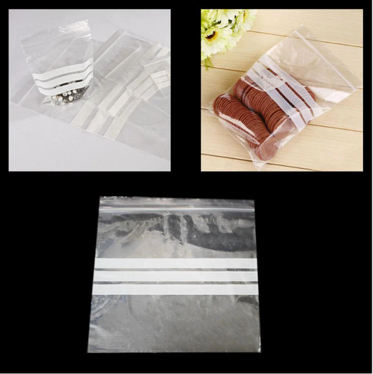 Clear Resealable Zipper Plastic Bags Food Storage 155mm x 155mm Pack of 20