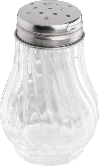 Clear Ribbed Glass Sugar Spices Cheese Jar Dispenser 10 x 5 cm