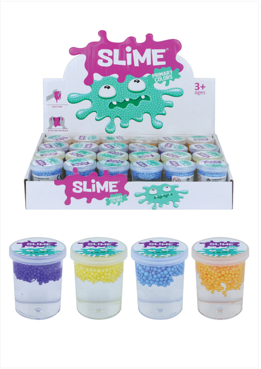 Clear SLIME Foam Beads Childrens Stretch and Squeeze 4 Assorted Colours 6 x 4.8cm