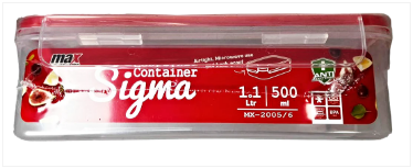 Clip Lock Container 1.1L + 0.5L 2pc Kitchen Home