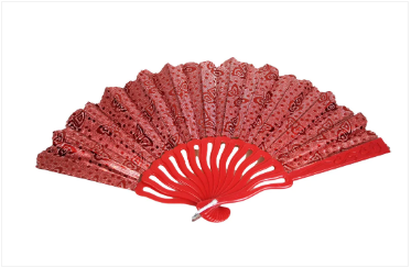 Cloth Mini Handheld Ladies Fan Traditional Chinese Waving Fan Assorted Colour 42cm