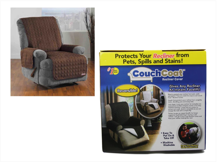 Coach Coat Reversible Recliner Cover Protect Your Recliner 23'' x 21'' x 49''