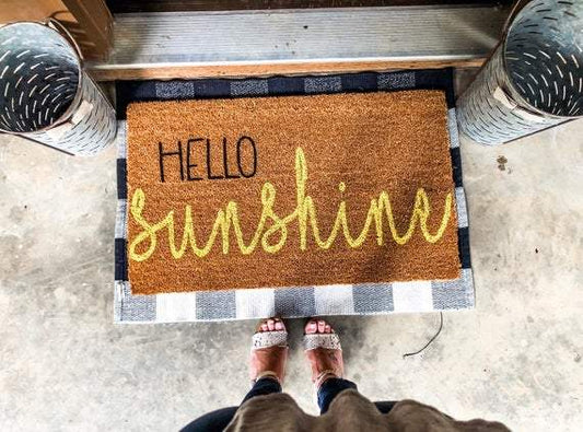 Coir Door Mat Hello Sunshine Design 60 x 40 cm